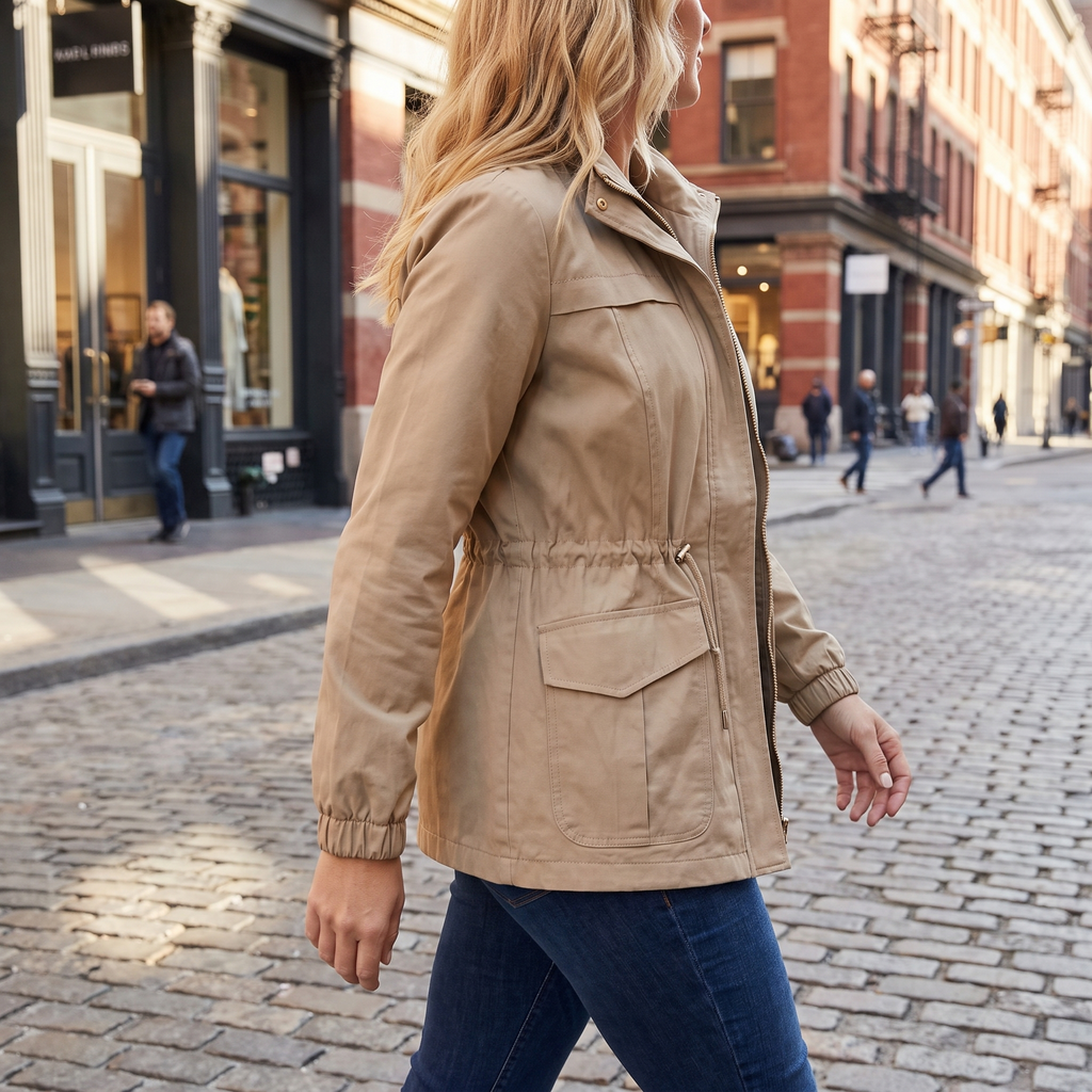 Harlow | Casual Utility Jacket with Drawstring Waist