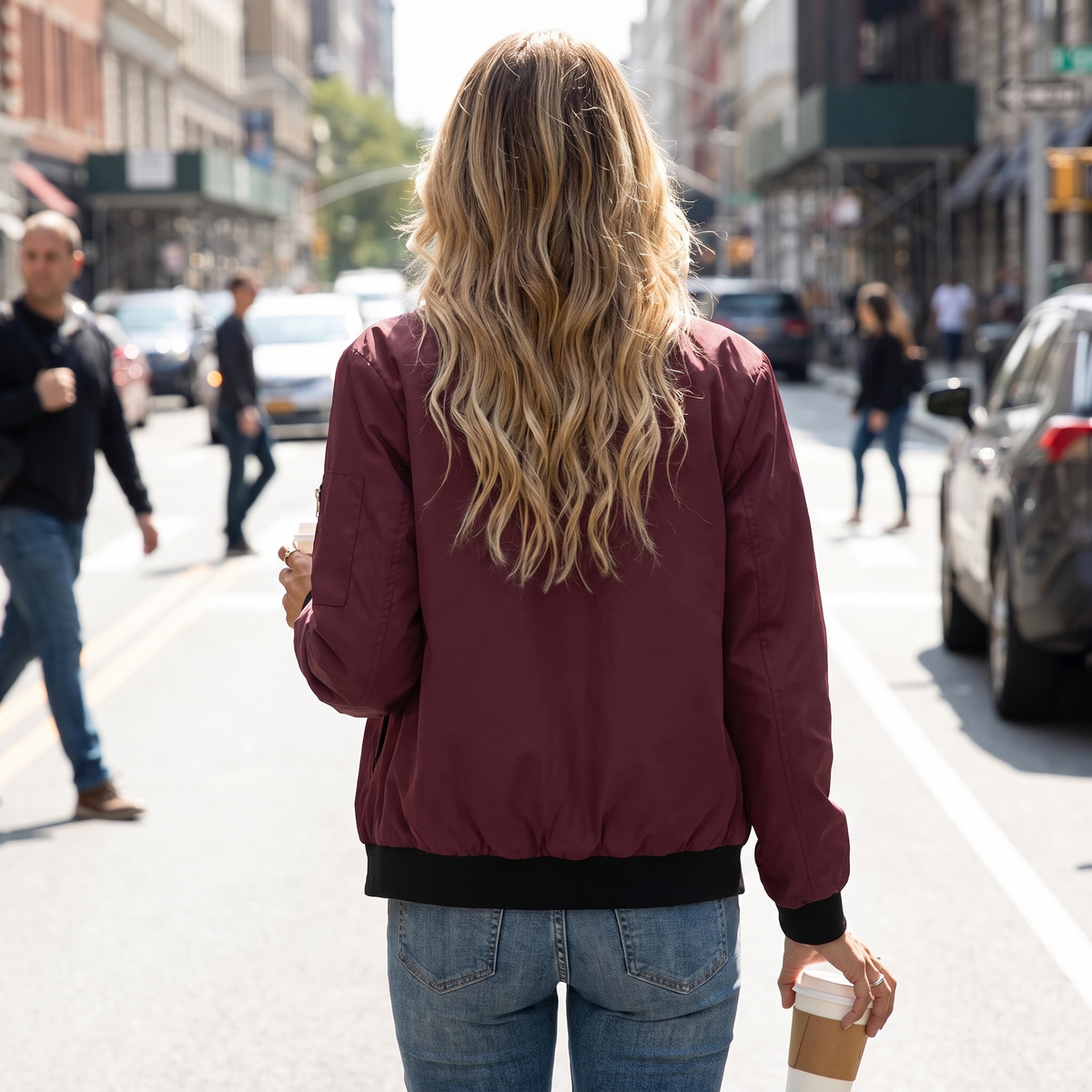 Sabine | Classic Ribbed Bomber Jacket for Everyday Layering